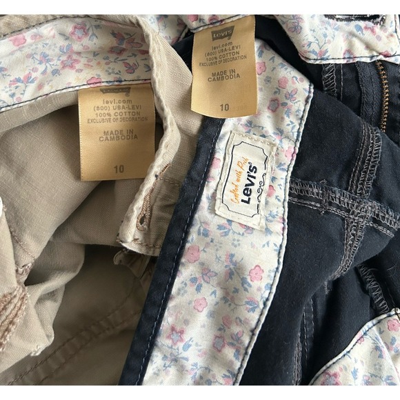 Levis Pants Women 10 Capris Cropped Cargo Pockets Tab Twill Olive Cotton - Picture 6 of 10